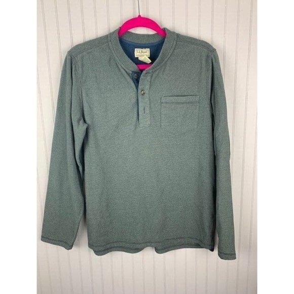 L L Bean Size S Mens Fleece Shirt Gray Long Sleeve 1/4 Button - Picture 1 of 3